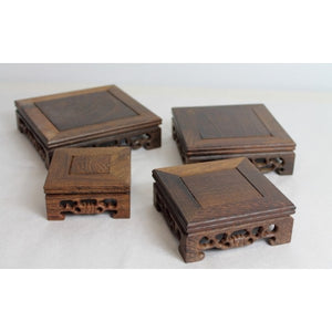 Handmade Carved Dark Wood Bonsai Table Set (XL)