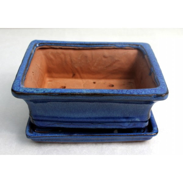 6" Blue Rectangle Pot