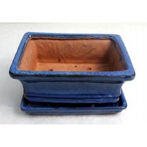 6" Blue Rectangle Pot