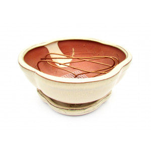 6" Pale/White Glazed Ceramic Bonsai Pot